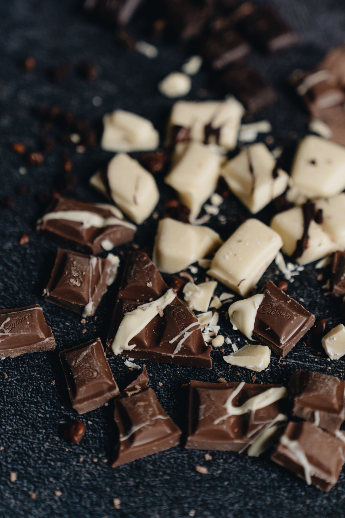 Assorted chocolate pieces accompanying an article about chocolate and mood