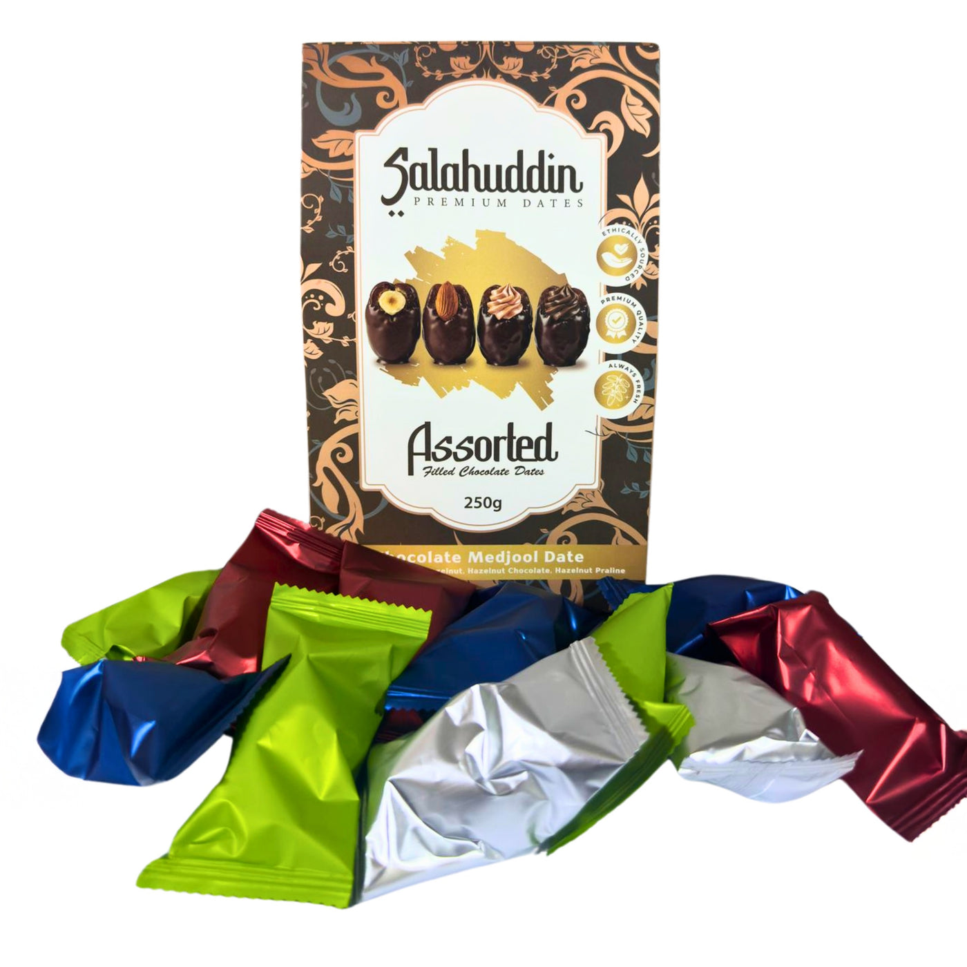 Assorted Chocolate Dates – Exclusive to Salahuddin Dates - 250g