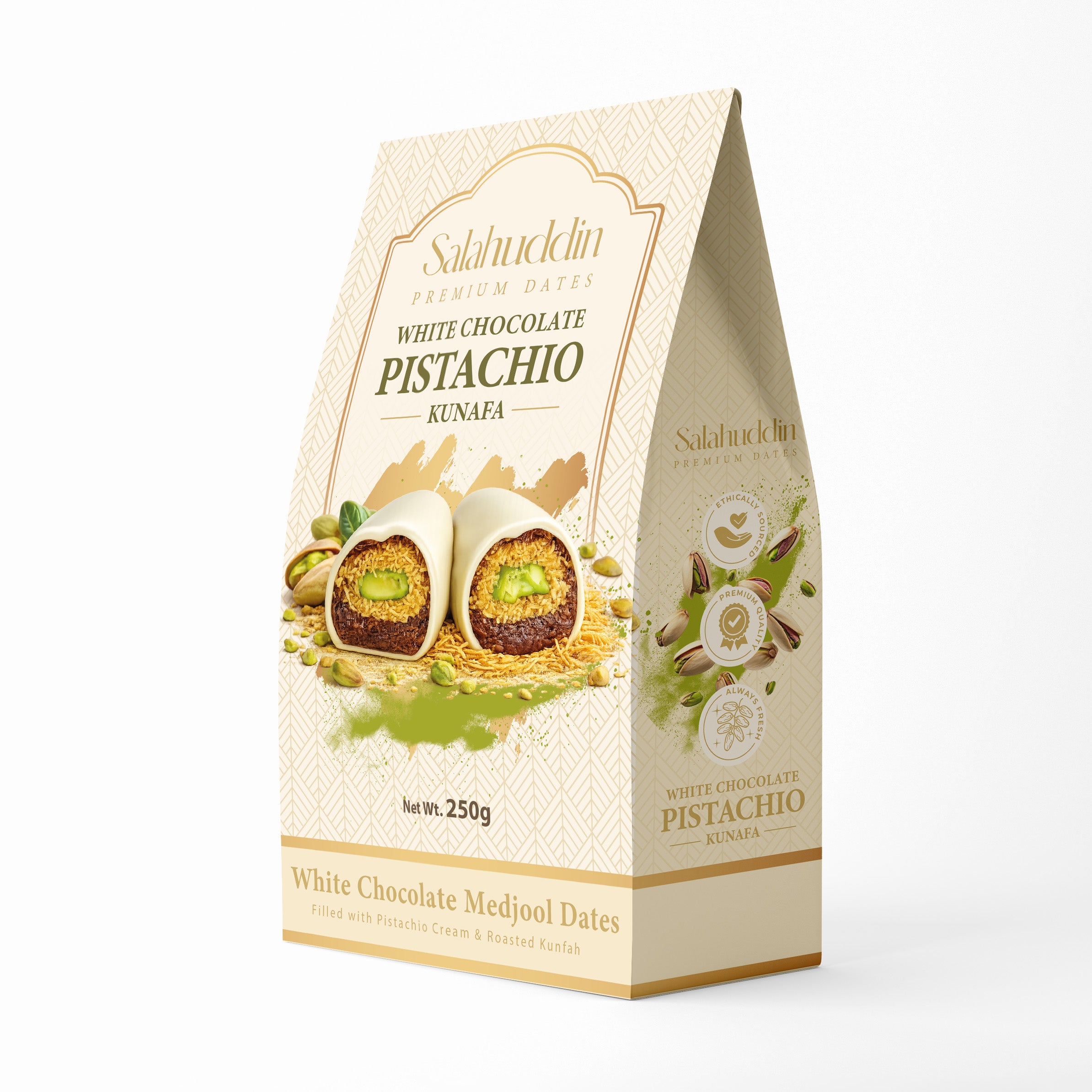 Pistachio Kunafa White Chocolate Dates - 250g