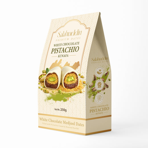 Pistachio Kunafa White Chocolate Dates - 250g