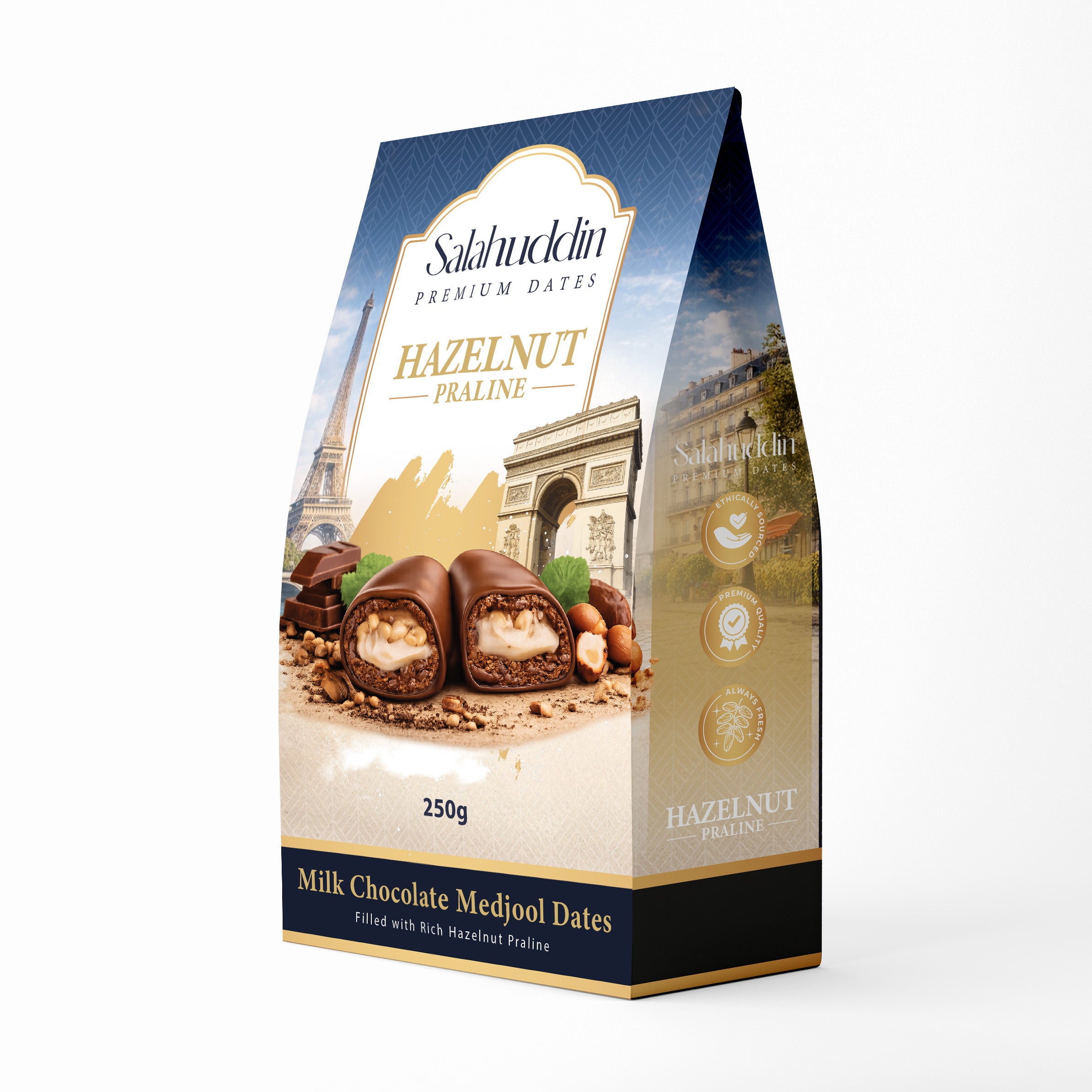 Hazelnut Praline Milk Chocolate Dates - 250g