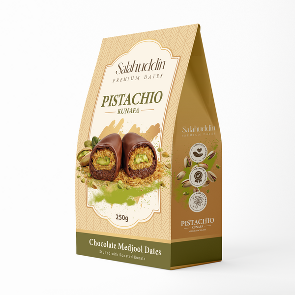 Pistachio Kunafah Chocolate Dates (Milk Chocolate) – 250g