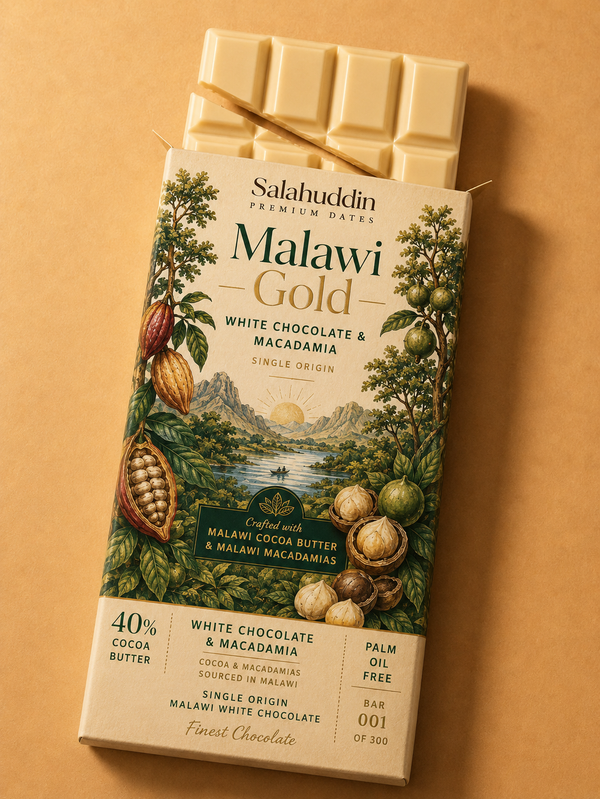 Salahuddin Malawi Gold: White Chocolate & Macadamia (75g)